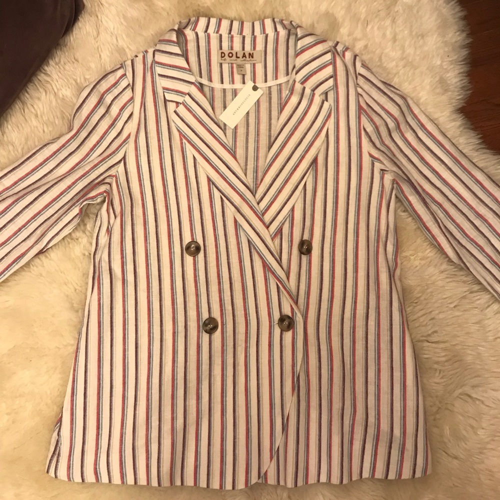Anthropologie Striped Unstructured blazer